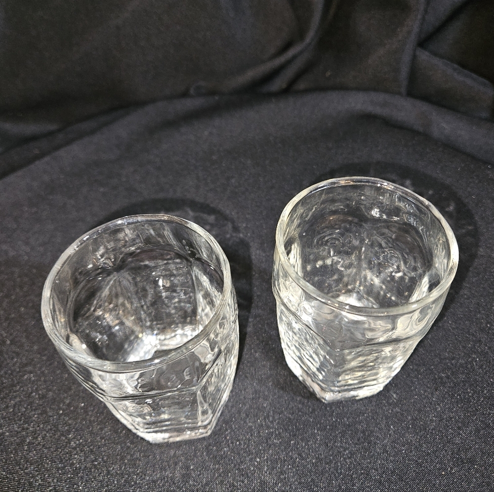 Set 2 Libbey Chivalry Clear Juice Textured Glasses Flat weighted base 6oz. - Picture 5 of 9